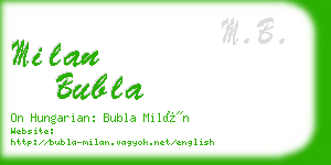 milan bubla business card